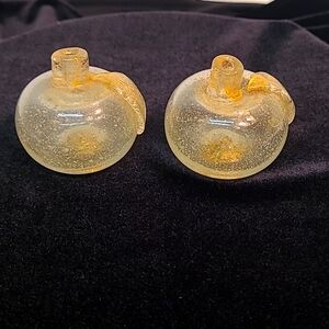 Murano Blown Glass Apples With Gold Gilding